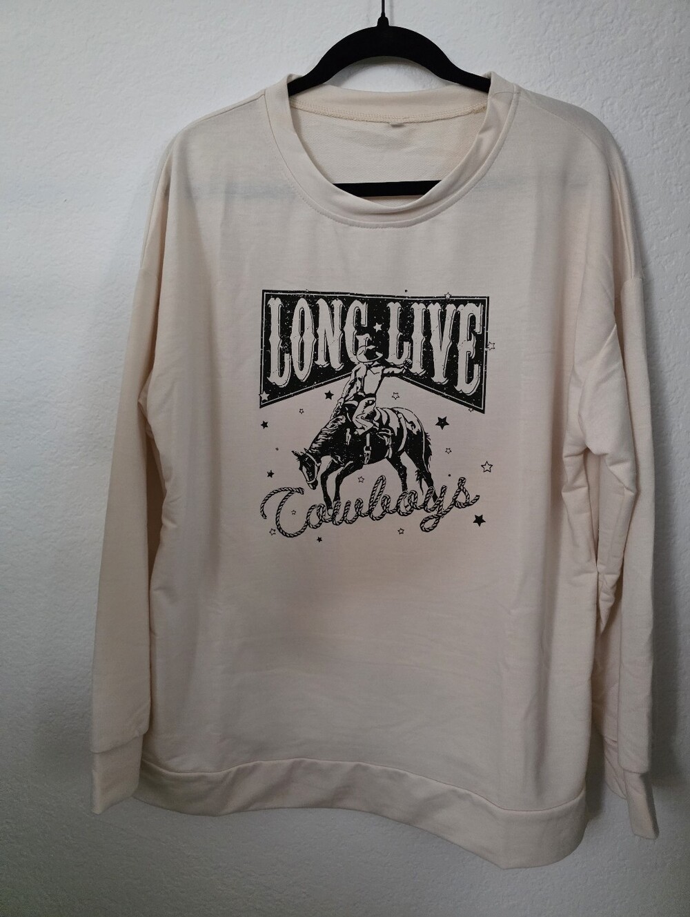 NWOT Long Live Cowboys Graphic Long-Sleeve Cream Top